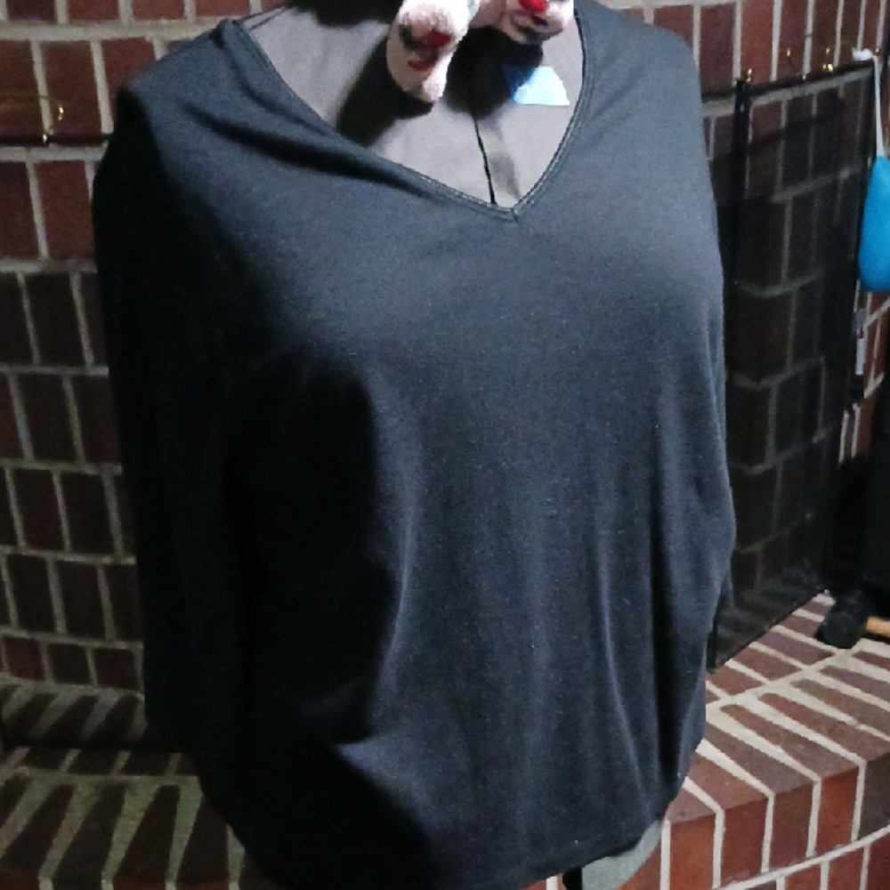 Black V-Neck Top
